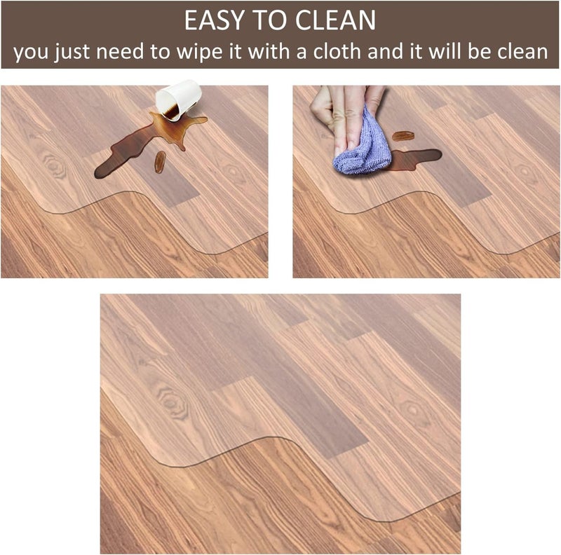 HOMEK Office Chair Mat for Hardwood Floor, 48”x 36” Vinyl Desk Chair Mat Clear Floor Protector Mat for Rolling Chair Office & Home, Easy Glide and Flat Without Curling - Image 5